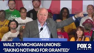 Tim Walz to unions in Michigan: ‘We’re taking nothing for granted’