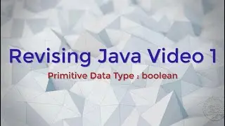 Revising Java video 1 Primitive types boolean