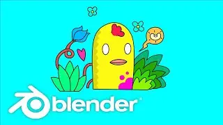 Illustration in Blender, Grease pencil. [SPEED ART]. Illustrator Style. #Blender #Greasepencil