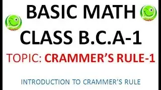 CRAMMER'S RULE-1