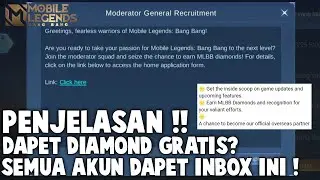 CEK INBOX, SEMUA AKUN DI KIRIM PESAN OLEH MOONTON !! BISA DAPET DIAMOND GRATIS