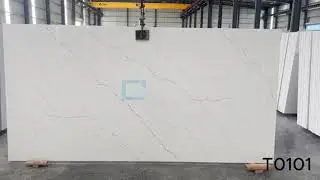 T0101 New Quartz Slab, Thailand Jumbo Quartz Slabs 138"X78" #Quartz #Quartzsupplier #Quartzfactory