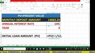 pv(present value) financial function in excel