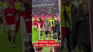 Man United v Newcastle - halftime - players leave the pitch