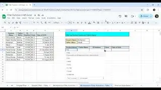 Filter function in Excel 2021 or Office 365