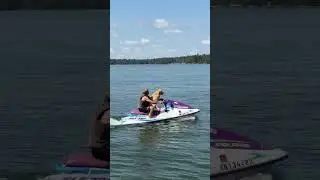 My dog loves riding on the jet ski😍
