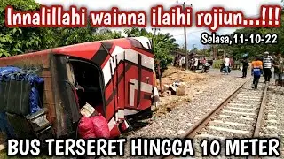 🔴KECELAKAAN BUS AKAP VS KERETA API DI PERLINTASAN TANPA PALANG PINTU‼️