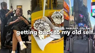 attempting to get back to my old self | new hair, cooking, dessert in nyc