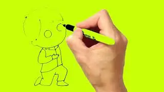 Copyright Free Sketch Drawing Green Screen | Boy Sketch #green #NewYouTuberHelp