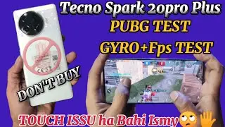 Tecno Spark 20 pro Plus PUBG Test With Gyro | PUBG graphics lag Frame drops Touch Issu | All Test