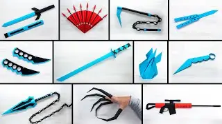 EASY ORIGAMI - How to Fold Paper into Samurai Swords, Knives & Shurikens