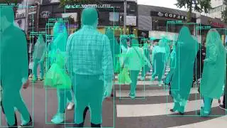 Busy pedestrian crossing - Mask R-CNN Demo