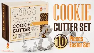 Easter Cookie Cutter Set - 10-Pieces Stainless Steel Cookie Cutters