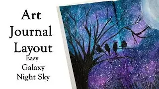 Mermaid Markers Galaxy EASY art journal / mixed media / Beginners art journaling / Jane Davenport