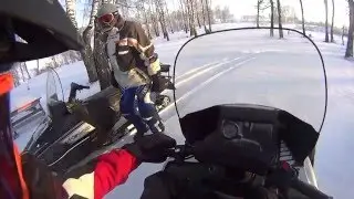 Как мы буксовали на снегоходах/холодно в лесу