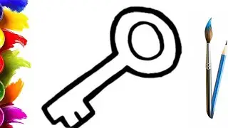 How to Draw a Key for Children / Easy Drawing Step by Step