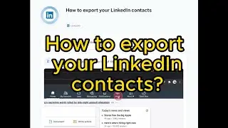 How to export your LinkedIn contacts?