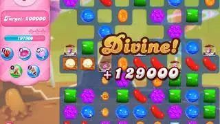 Candy Crush 2377 without booster   chocolate hits bombs is important