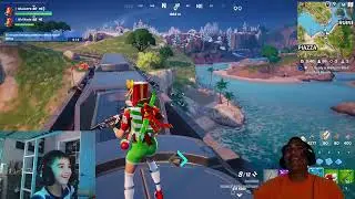 Kid Kade and Dad playing King of the train Fortnite