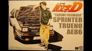 Обзор (review) Toyota Sprinter Trueno AE86,Takumi Fujiwara,Aoshima scale 1/24