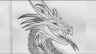 How to draw dragon | Dragon sketch tutorial | realistic dragon sketch - step by step