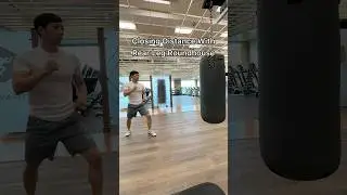 Closing Distance with Rear Leg Roundhouse #martialarts #taekwondo #karate #kickboxing #muaythai #mma