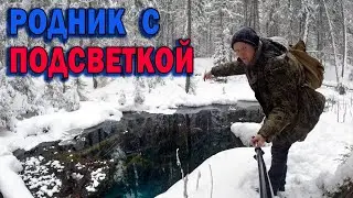 Зимний поход в тайгу к незамерзающей речке. СЕРИЯ 4. Таёжный голубой родник.