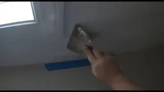 How To Repair Water Damaged Skylight Ceiling After A Leak. Where Wall Meets Ceiling.