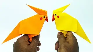 Easy Origami Paper Parrot - How to Make Paper Bird - DIY School Crafts