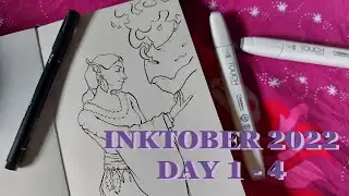 Inktober 2022 Day 1 - 4 || Initial Thoughts and Day 2 Time-lapse