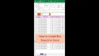 How to create box search in excel
