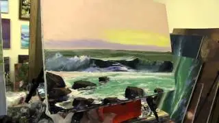 Морской пейзаж маслом, научиться рисовать море, Игорь Сахаров