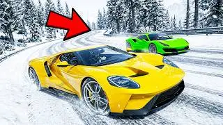 GTA 5: 100% IMPOSSIBLE SNOW PARKOUR RACE with CHOP & BOB