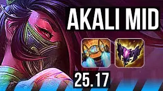 AKALI vs YASUO (MID) | 10/2/5, Legendary | KR Master | 25.17