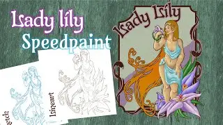 Lady Lily // speedpaint // Art Nouveau inspired artwork for World Art Nouveau Day