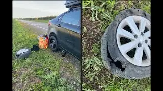 VLOG#10 ЕДУ НА КАМУ, ЛОПНУЛО КОЛЕСО НА ТРАССЕ, Я ЗА 1000 КМ ОТ ДОМА