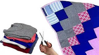 LET'S MAKE A BIG BLANKET OUT OF SWEATERS! RECYCLING OF OLD KNITTED THINGS.