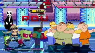 Mugen battle Zim Yoko Homer and Steve Minecraft vs 4 MVC Peter Griffins