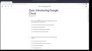 Quiz : Introducing Google Cloud
