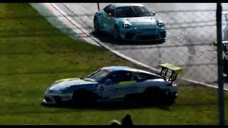 Porsche Carrera Cup GB 2021 at Brands Hatch First Lap Contact