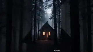 Made With Ai Cozy Cabin in forest foggy night #cozy #ai #aivideoeditor #aivideogeneratorfree #cabin