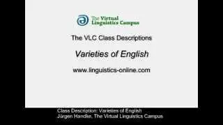 Class Description - Varieties of English