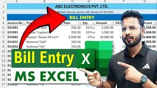 Excel Tutorial : Bill entry in Excel | Data entry in Excel | Microsoft Excel