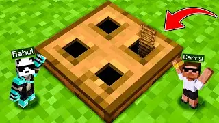 We Build Secret TINY BASE Inside TRAPDOOR in Minecraft!