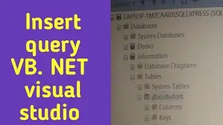 VB.NET insert code to store value into the SQL server Database table. |VB.NET| Insert | SQL server |
