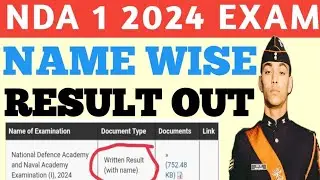 NAME WISE NDA 1 2024 WRITTEN RESULT DECLARED