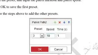 patrol configuration Hikvision ptz Camera