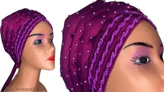 How I Beaded the Vband on this Turban Cap 