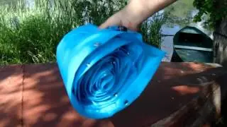 Матрас самонадувающийся из Китая - сдуваем и сворачиваем.