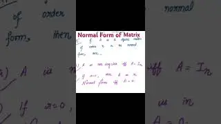 Normal form of Matrix | Rank of Matrix 